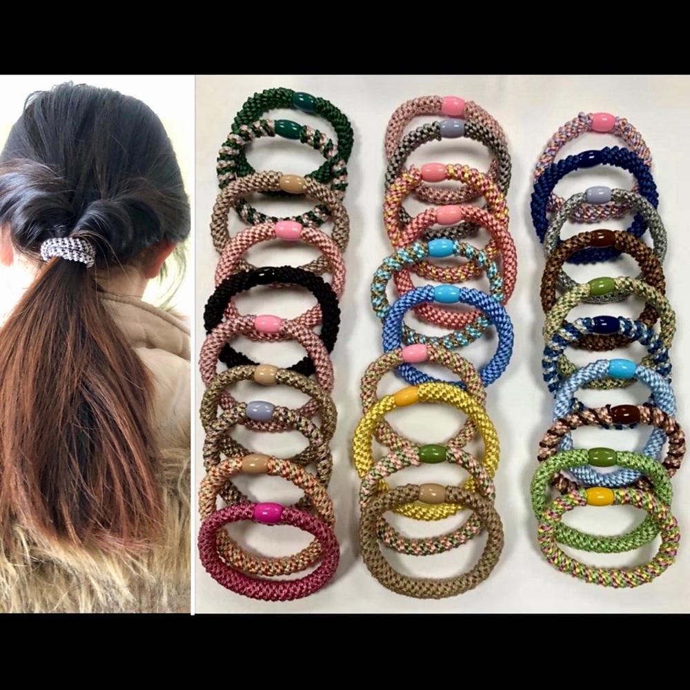 10pc of Popular Metallic Time hair tie collection